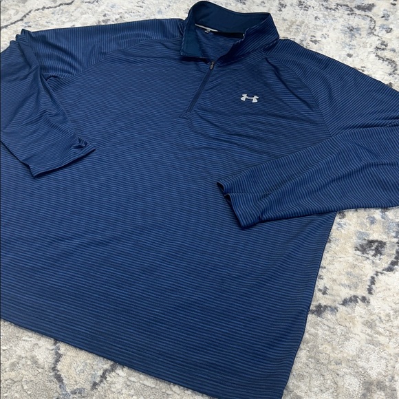 Under Armour Men’s XXL Navy ¼ Zip Long Sleeve Pullover Shirt - Picture 3 of 6